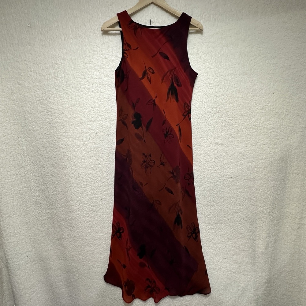 Ronni Nicole Petite Vintage 90s Multicolor Floral Maxi Tank Slip Dress‎ Size 10